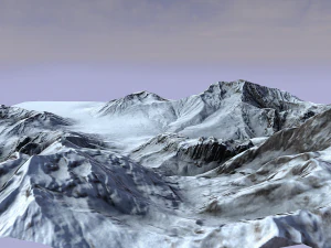 snow mountain terrain 3D Model