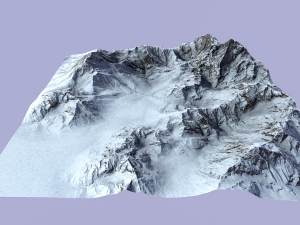snow mountain terrain 3D 模型