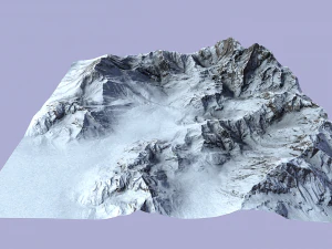 snow mountain terrain 3D Model