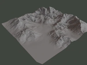 snow mountain terrain 3D Model