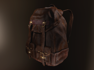 leather backpack Modelo 3D