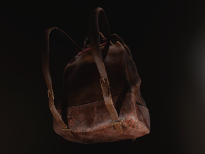 leather backpack Modelo 3D