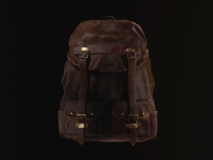 leather backpack Modelo 3D