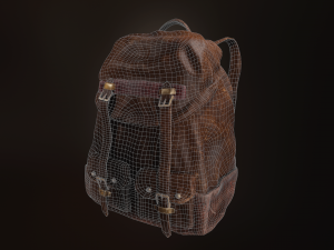 leather backpack Modelo 3D
