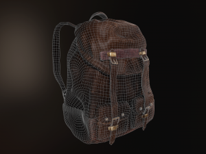 leather backpack Modelo 3D