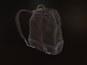 leather backpack Modelo 3D
