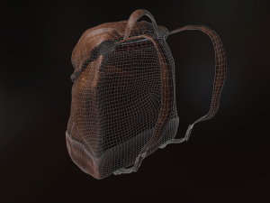 leather backpack Modelo 3D