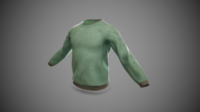 t-shirt with long sleeves Modelo 3D .c4d .max .obj .3ds .fbx .stl .blend 