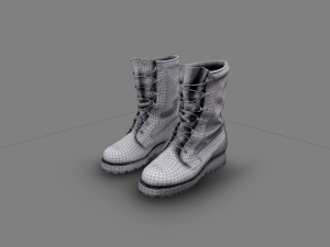 military boots 3D Модель