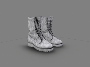 military boots 3D Модель