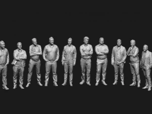 10 low poly people collection 3D Model
