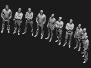 10 low poly people collection 3D Model