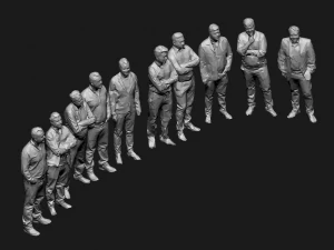 10 low poly people collection 3D Model