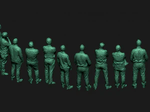 10 low poly people collection 3D Model