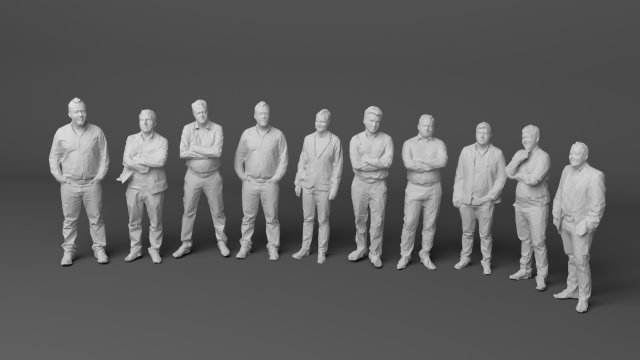10 low poly people collection 3Dモデル .c4d .max .obj .3ds .fbx .stl .blend 