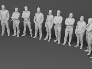 10 low poly people collection 3D Model