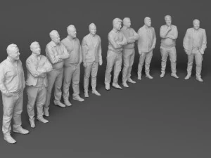 10 low poly people collection 3D Model