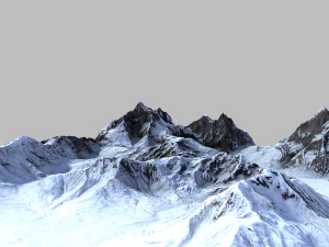snow mountain terrain -low poly- 3D Model