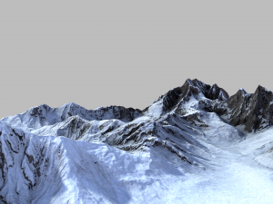 snow mountain terrain -low poly- 3D Модель