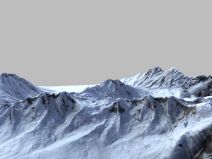 snow mountain terrain -low poly- 3D Модель