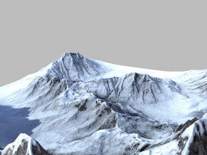 snow mountain terrain -low poly- 3D Модель