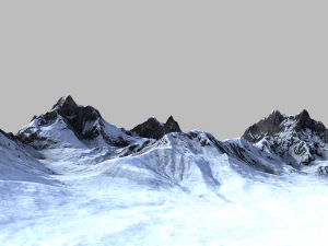 snow mountain terrain -low poly- 3D Model
