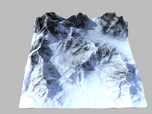 snow mountain terrain -low poly- 3D Модель