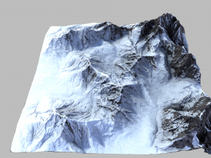 snow mountain terrain -low poly- 3D Модель