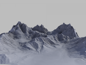 snow mountain terrain -low poly- 3D Модель