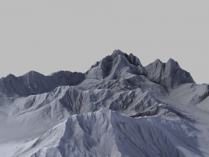 snow mountain terrain -low poly- 3D Модель