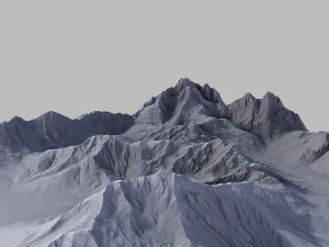 snow mountain terrain -low poly- 3D Model
