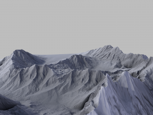 snow mountain terrain -low poly- 3D Модель
