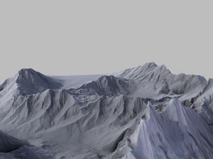 snow mountain terrain -low poly- 3D Model
