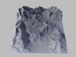 snow mountain terrain -low poly- 3D Модель