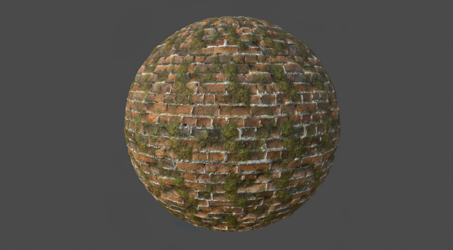 mossy brick wall pbr material texture CG Textures .c4d .max .obj .3ds .fbx .stl .blend 