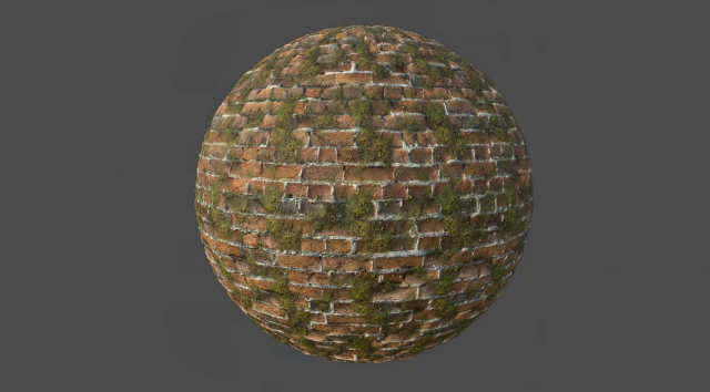 mossy brick wall pbr material texture CG Textures .c4d .max .obj .3ds .fbx .stl .blend 
