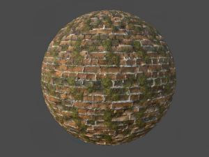 mossy brick wall pbr material texture CG Dokuları