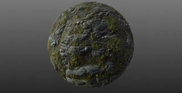 mossy cliff rock 001 pbr material texture CG Textures .c4d .max .obj .3ds .fbx .stl .blend 