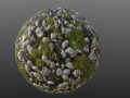 Mossy River Stones 002 PBR Material Texture 3D Model