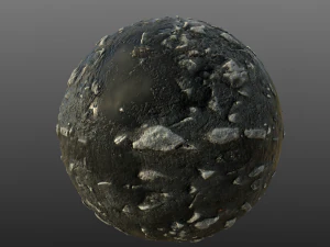 lama com pedras ch&atilde;o 001 textura material pbr Texturas CG