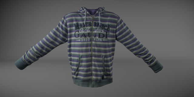 long sleeves t-shirt with hood Modelo 3D .c4d .max .obj .3ds .fbx .stl .blend 