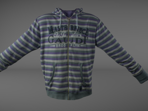 long sleeves t-shirt with hood Model 3D