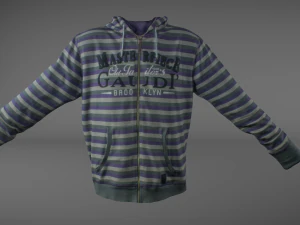 koszulka z długim rękawem i kapturem Model 3D