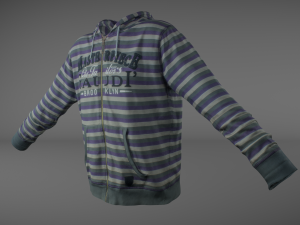 long sleeves t-shirt with hood Modelo 3D