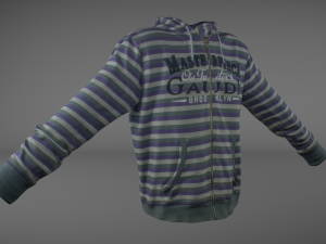 long sleeves t-shirt with hood Modelo 3D