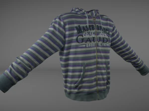 long sleeves t-shirt with hood 3D Model