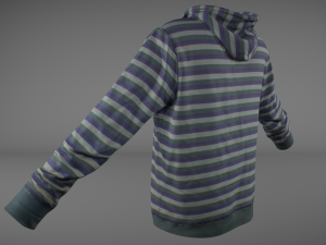 long sleeves t-shirt with hood Modelo 3D