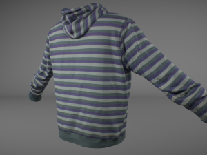 long sleeves t-shirt with hood Modelo 3D