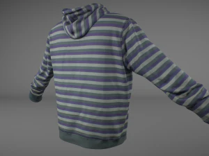 long sleeves t-shirt with hood 3D Model