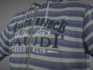 long sleeves t-shirt with hood Modelo 3D